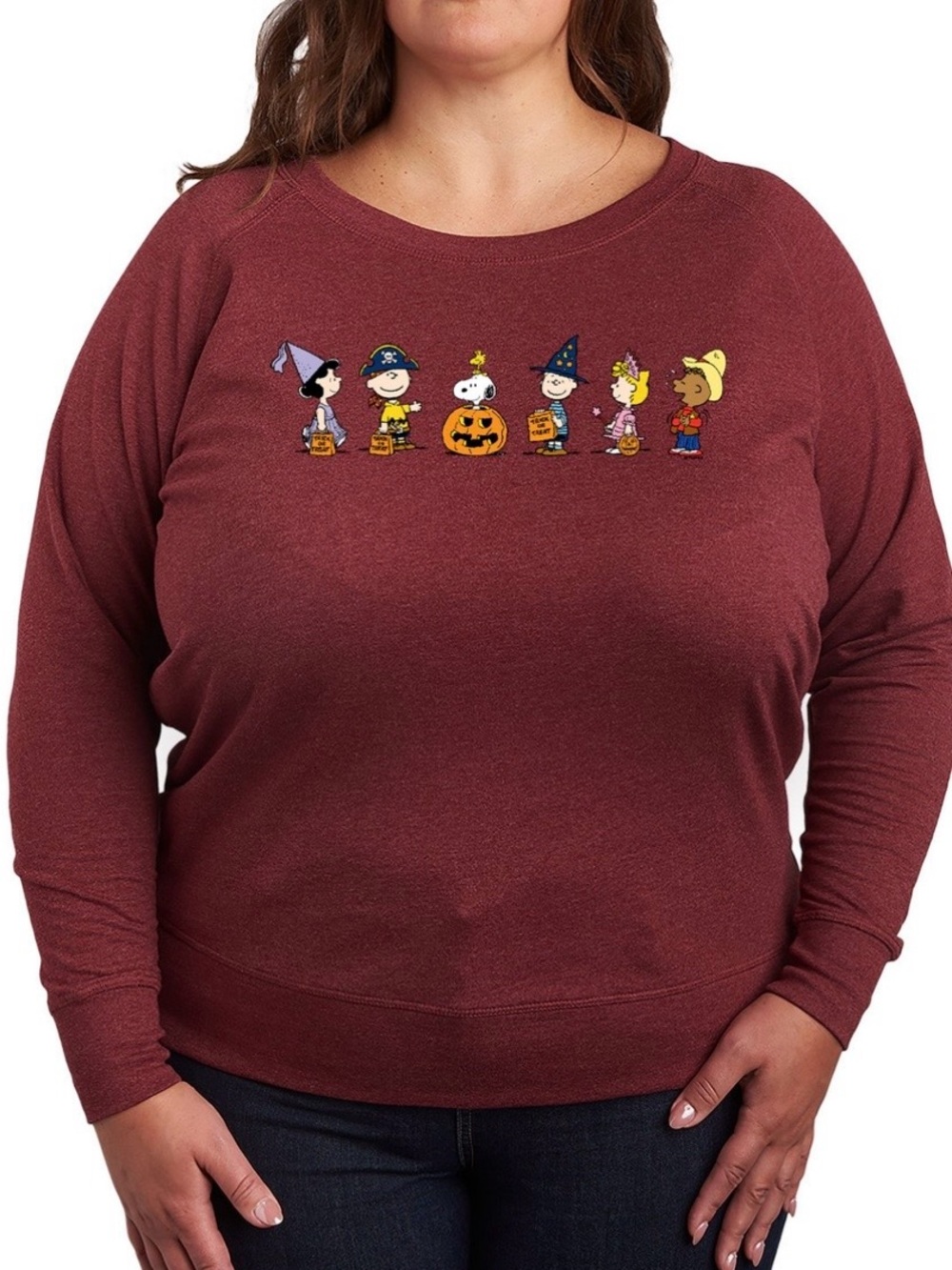 Peanuts Group Trick Or Treat French Terry Long Sleeve Tee kohls size medium new